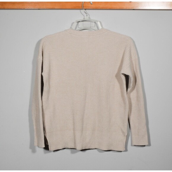 Madewell AA782 Oatmeal Cotton Knit Boxy Thompson Pocket Pullover Sweater Sz S - Picture 4 of 5